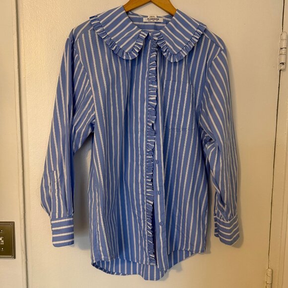 ASOS Button Down Shirt in Blue Stripe Size Size US 4 / EUR 36 - Picture 5 of 8